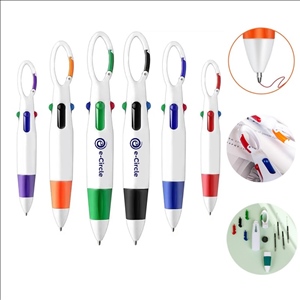 Retractable Shuttle Pens With Carabiner Clip